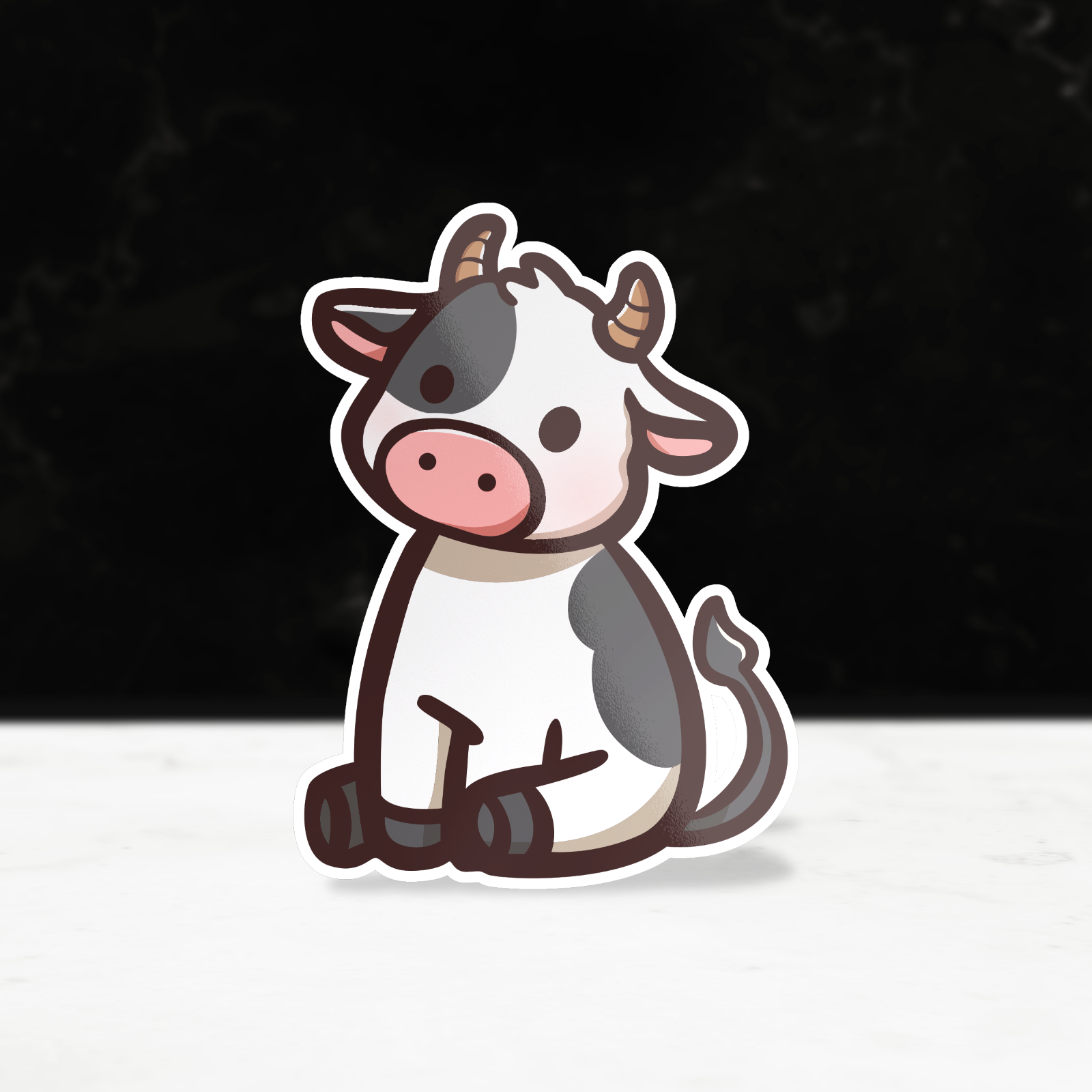 Sitting Cow Poly Pomona Sticker