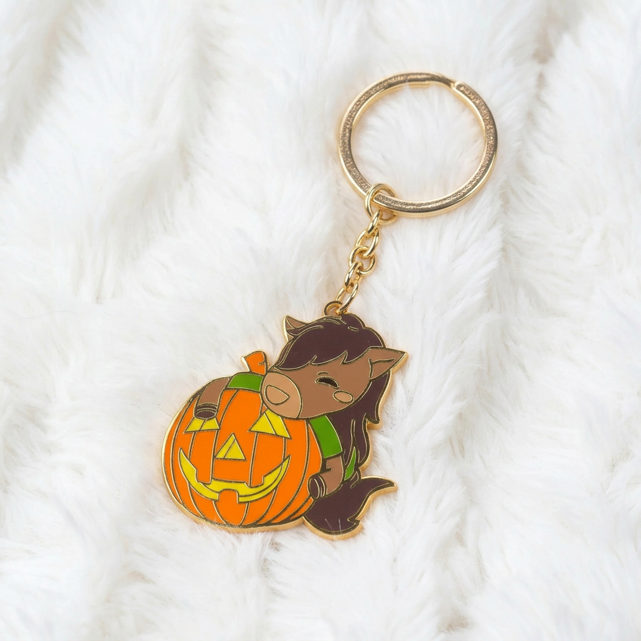 Billy & the Giant Pumpkin Enamel Keychain | Hard Enamel
